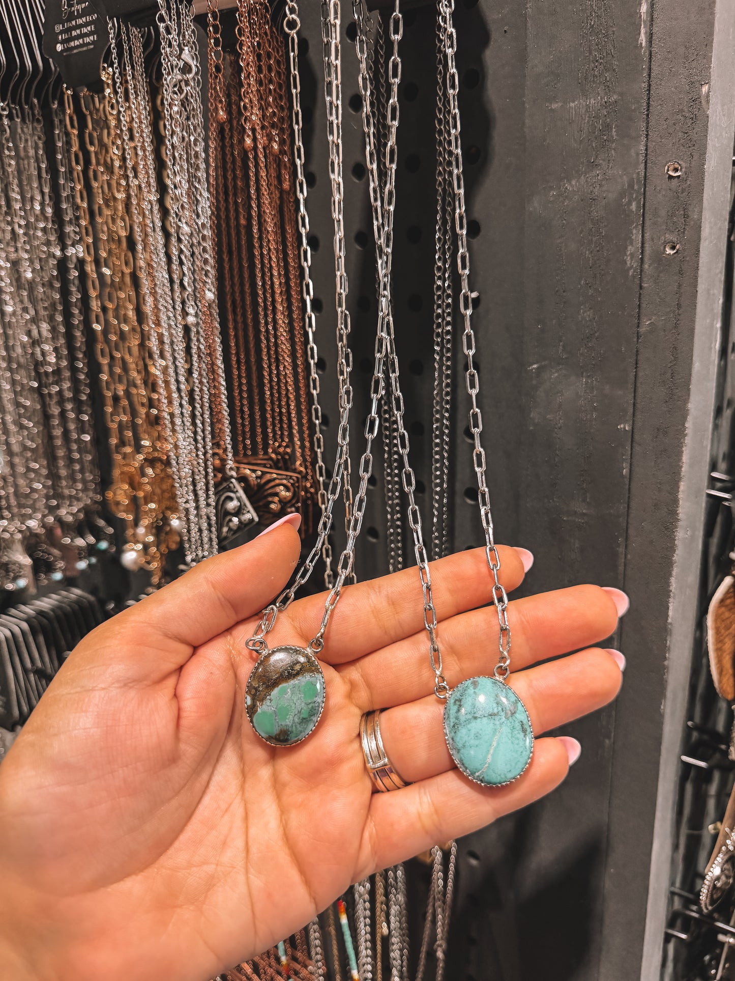 Round Turquoise Stone Necklace