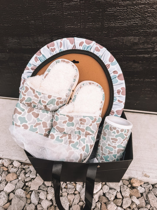 Ice Camo Steering Koozie Slipper Bundle