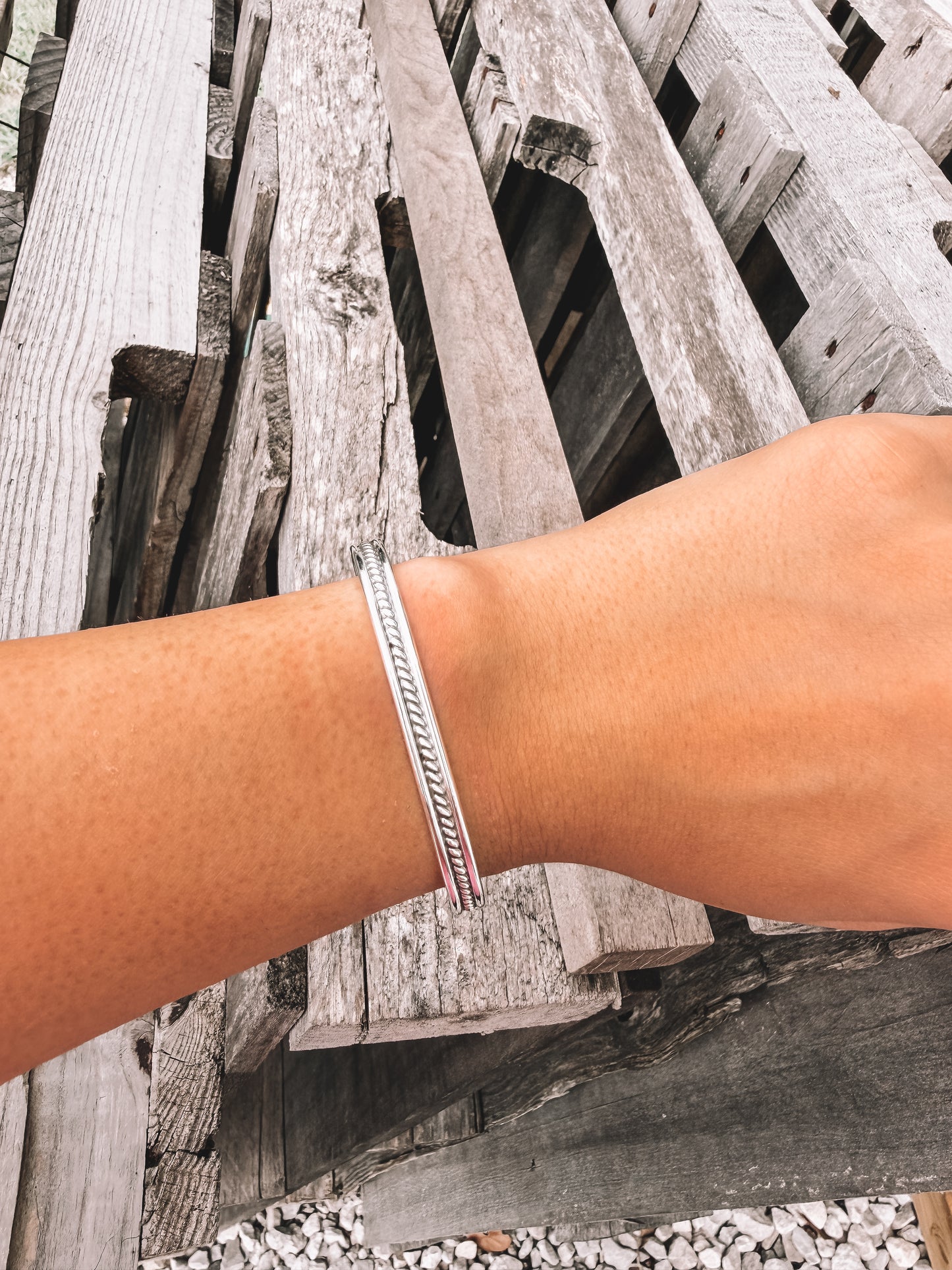 Sterling Rope Cuff Bracelet
