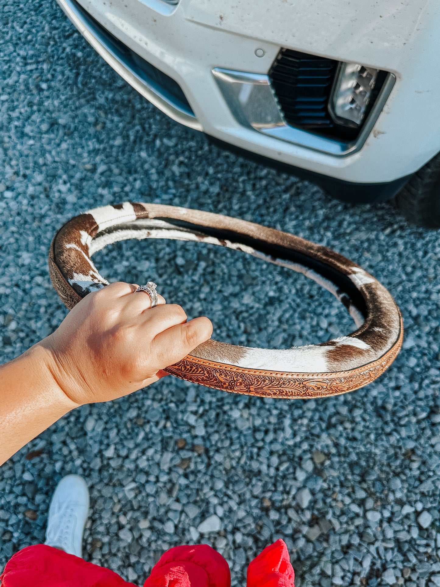 Cowhide & Leather Steering Wheel Cover
