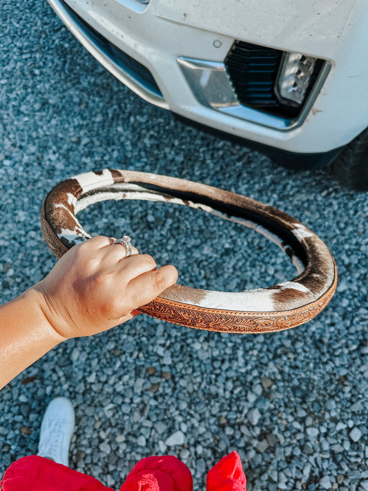 Cowhide & Leather Steering Wheel Cover