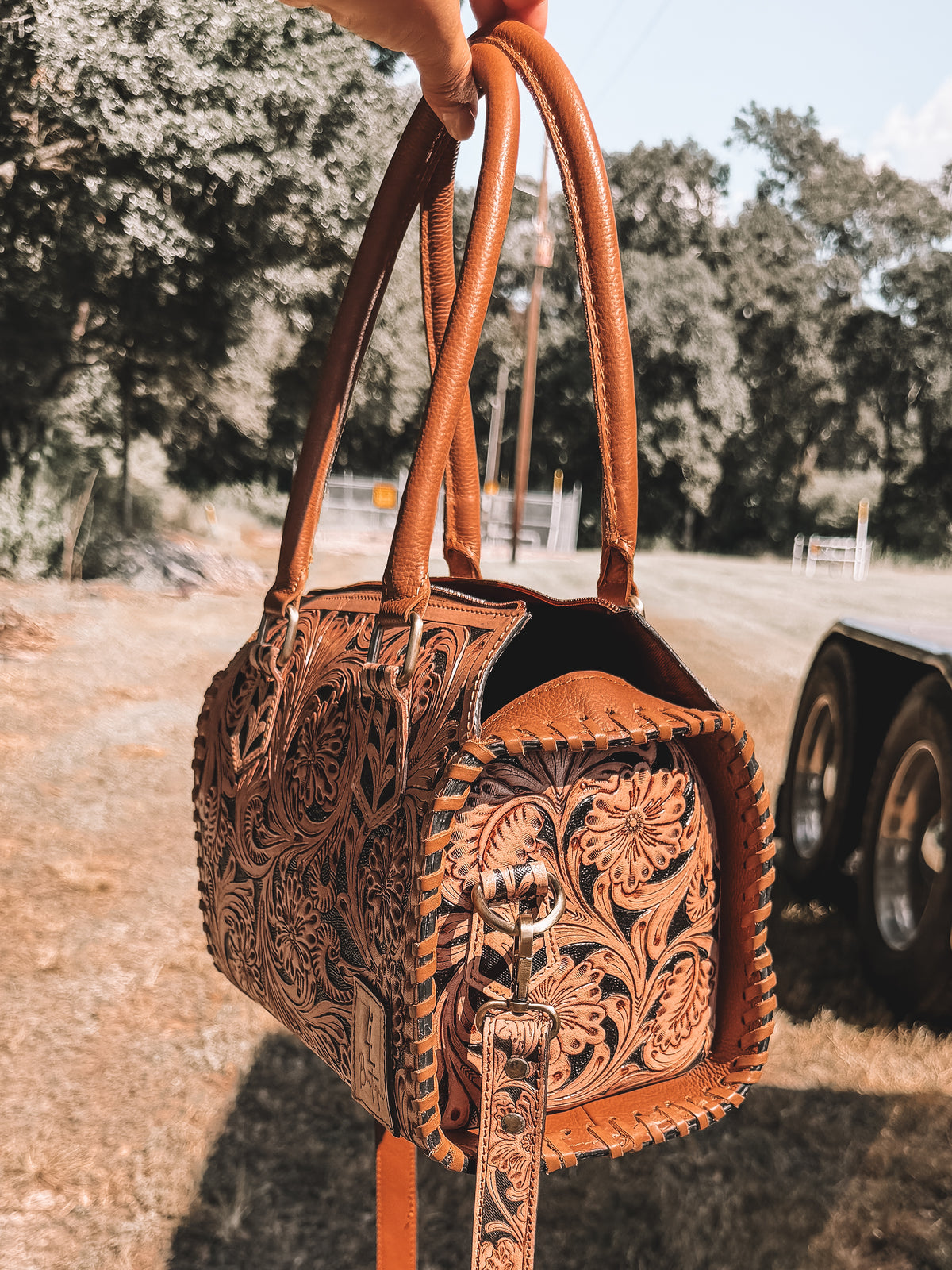 Tooled Leather Speedy Purse x L&L