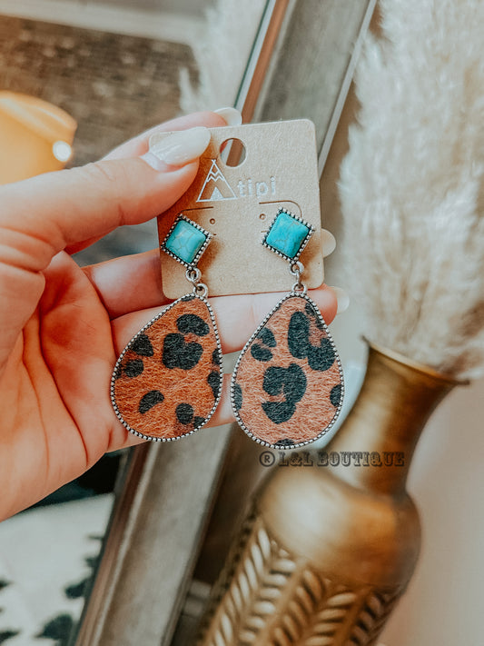 Leopard Turquoise Earrings