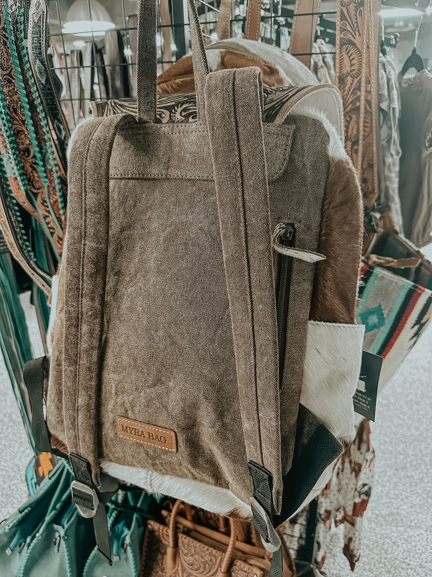 Hillside Cowhide Hand Tooled Backpack