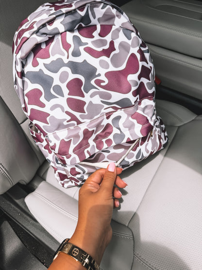 School Backpack - Gray Camo