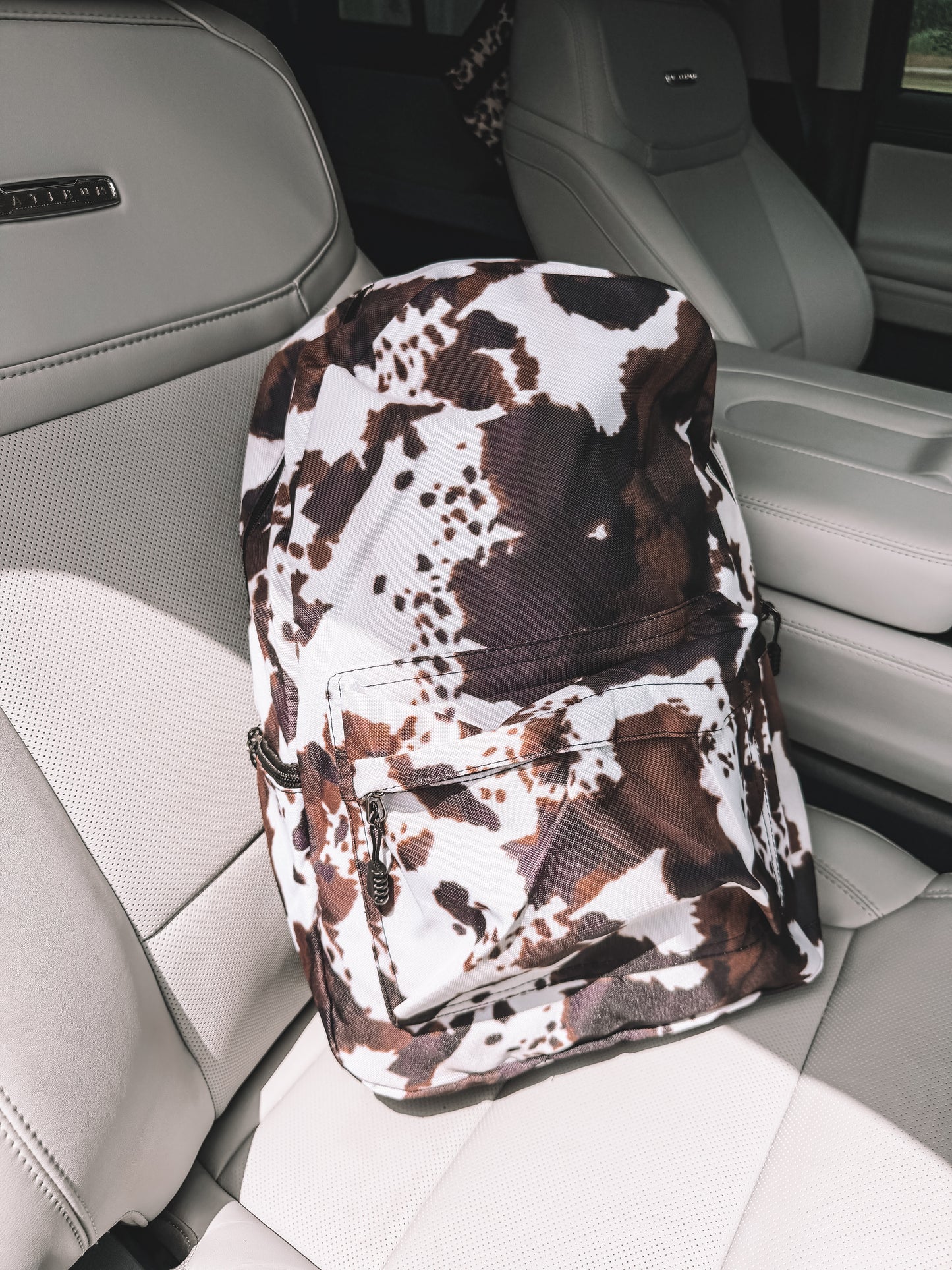 School Backpack - Dark Brown Cow