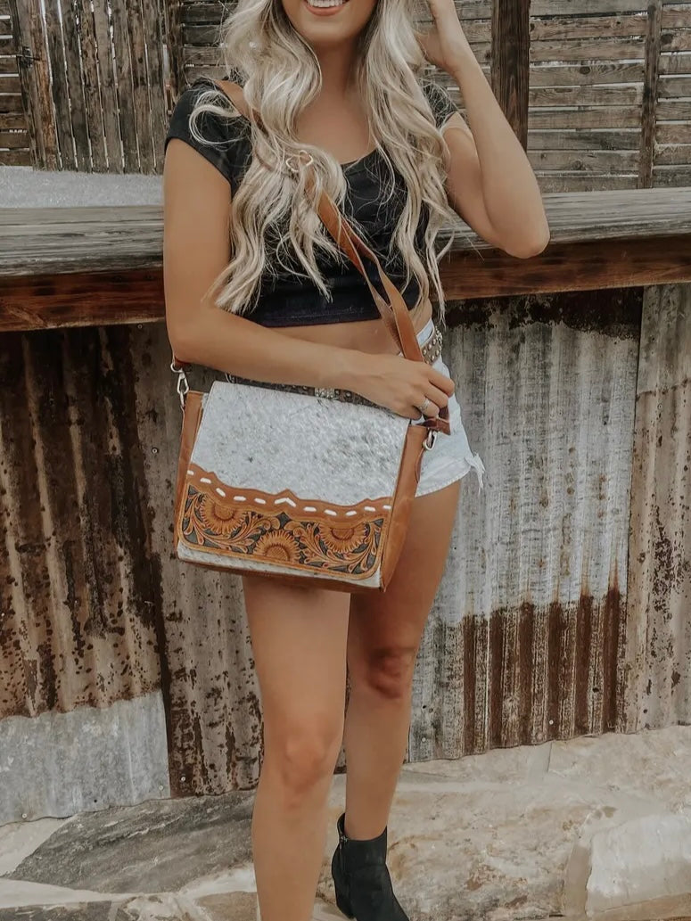 Magdalene Cowhide Concealed Carry Bag by Countryside Co.