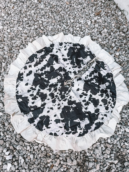 Canvas Cow Print Tree Skirt