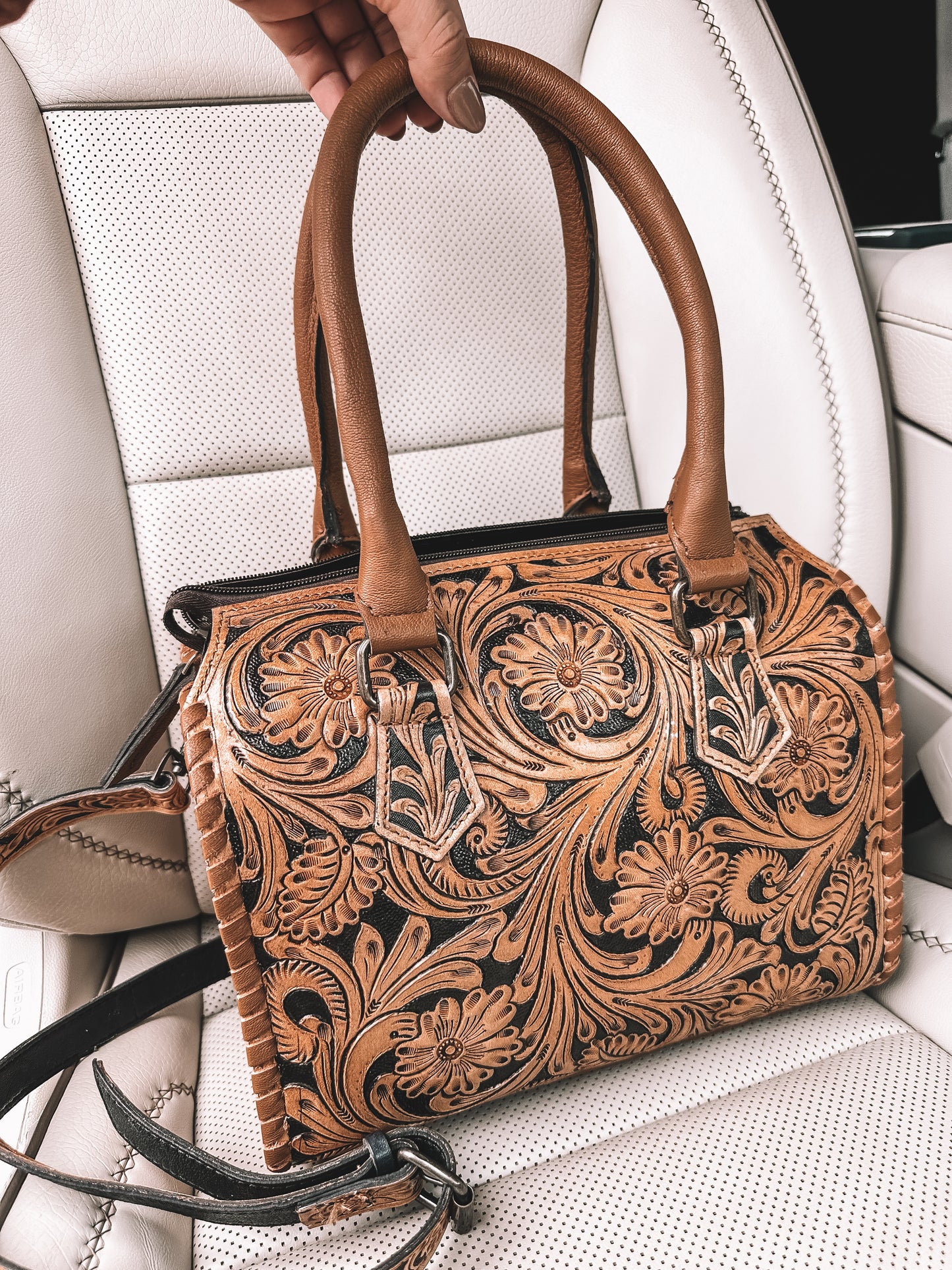 Tooled Leather Speedy Purse