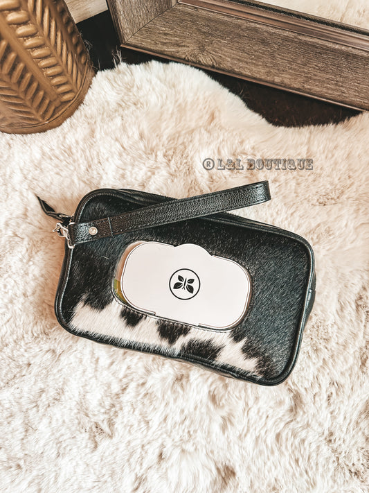 Cowhide Diaper Wipe Case