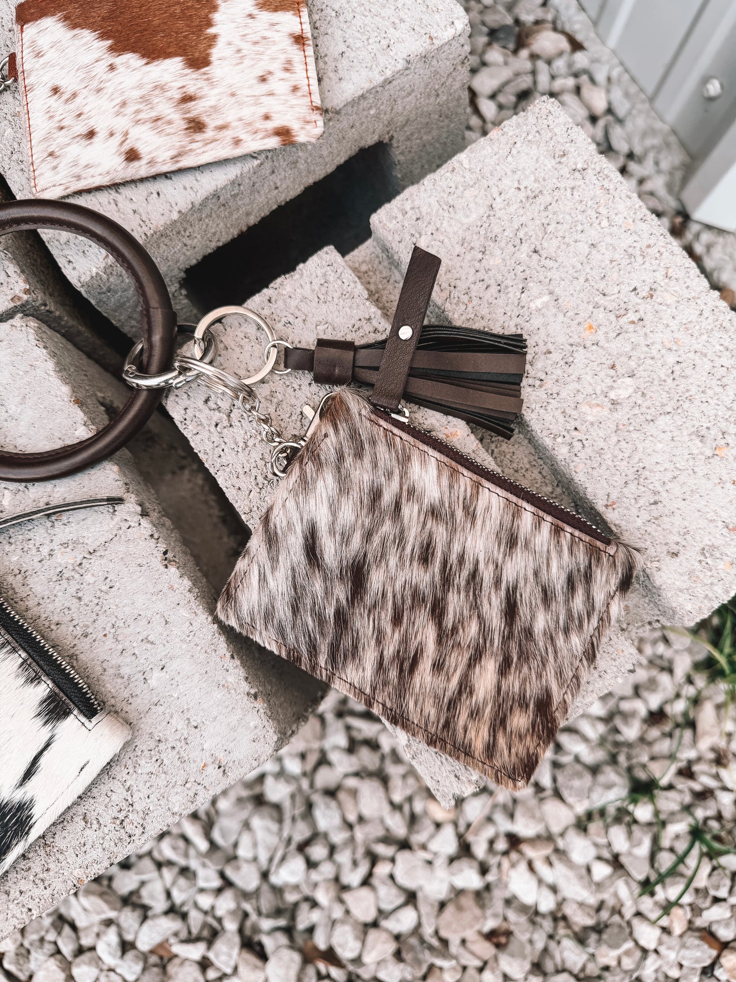 Cowhide Bangle Card Holder Leather Back