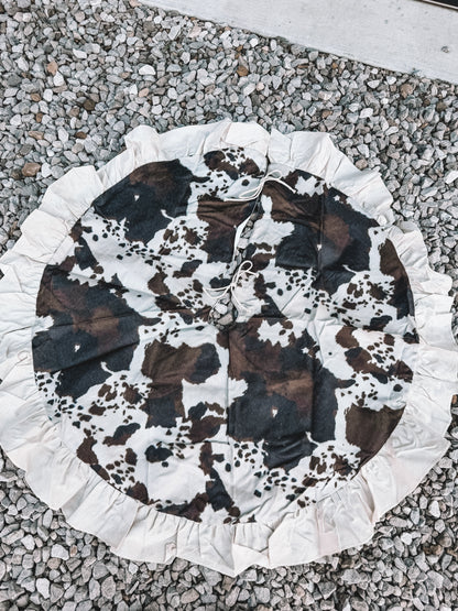 Canvas Cow Print Tree Skirt