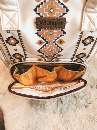 Wrangler Aztec Diaper Bag in Cream