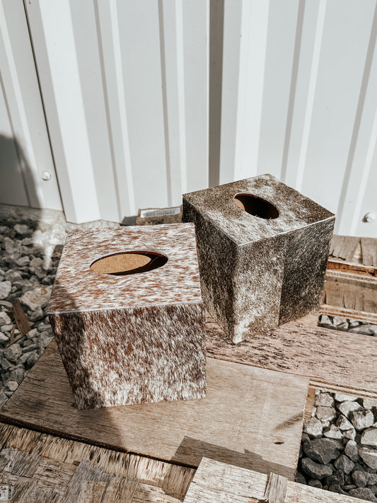 Cowhide Tissue Box Cover
