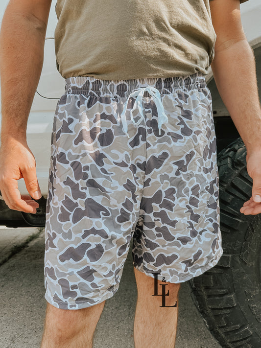 Old School Camo Men’s Swim Trunks