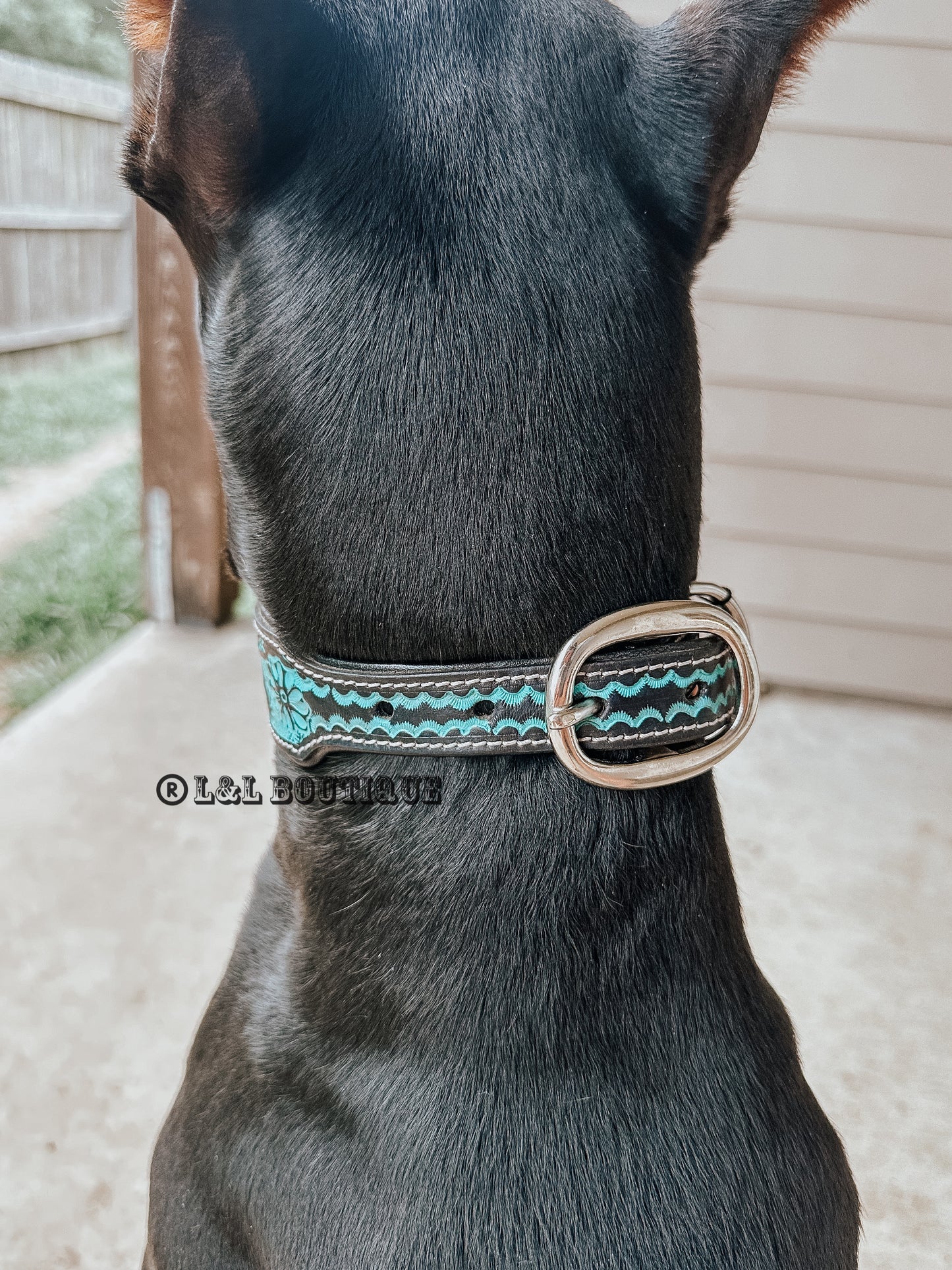 Durango Tooled Leather Dog Collar