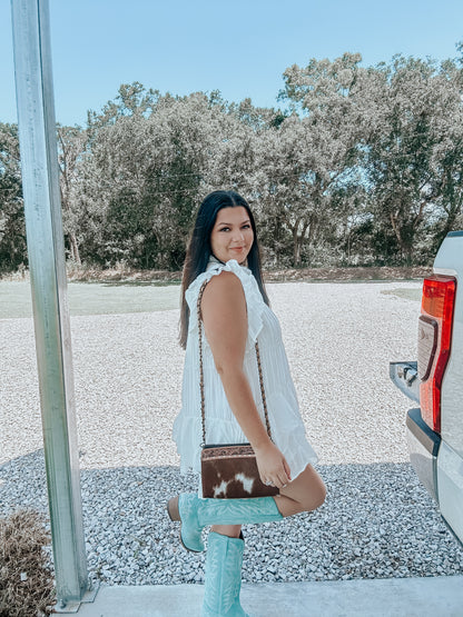 Pleated White Dress Top