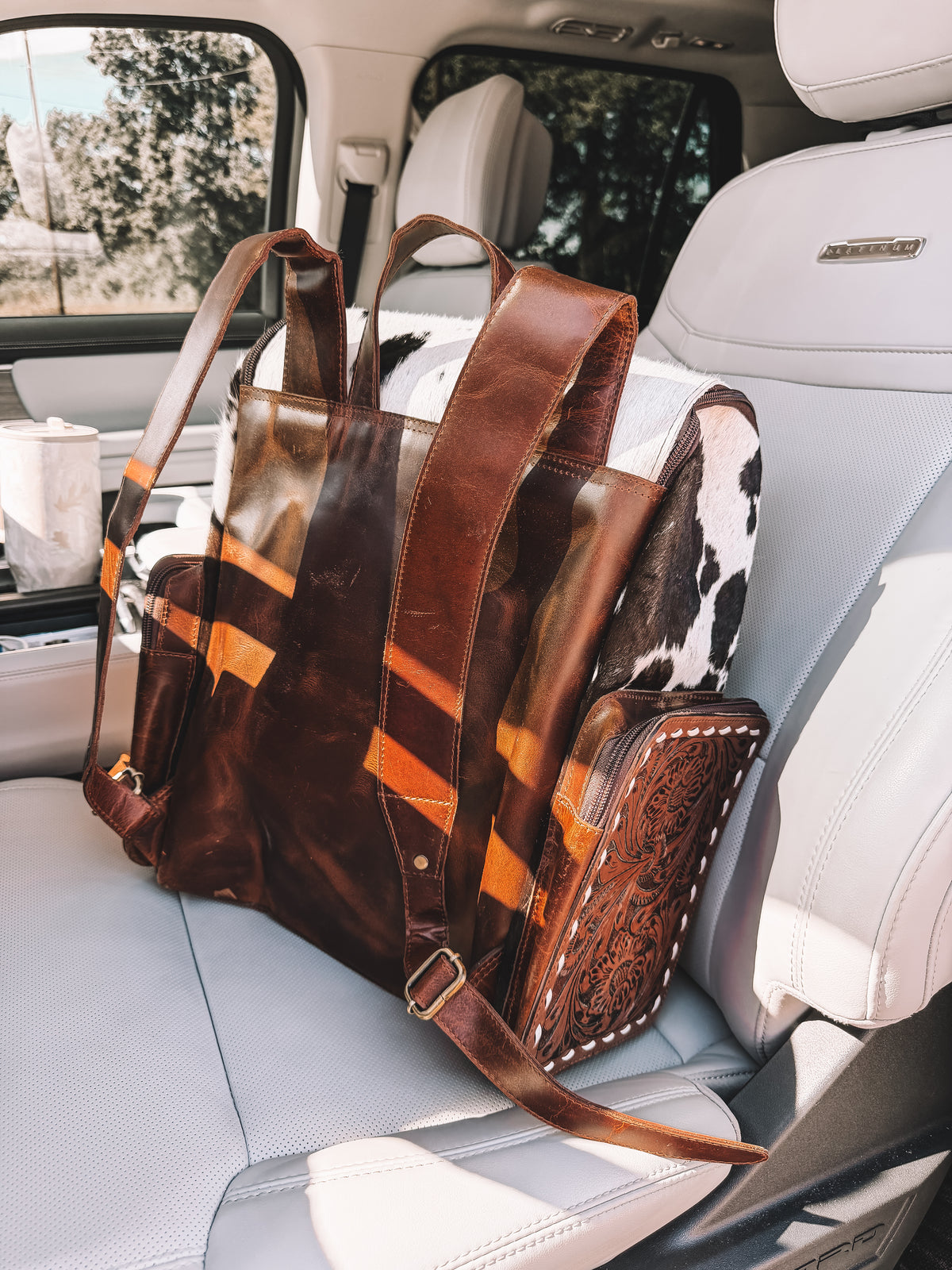 Galveston Leather & Cowhide Backpack