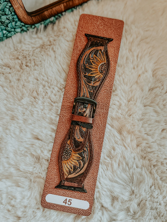 Sunflower Leather Flare Watch Band