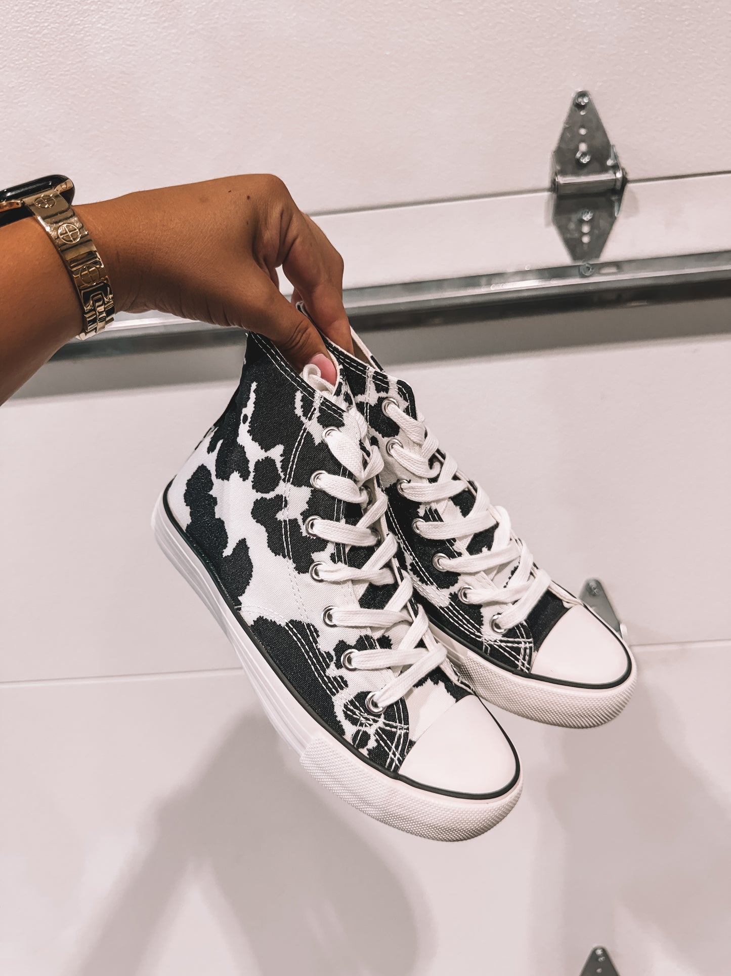 Cow High Top Shoes size 6