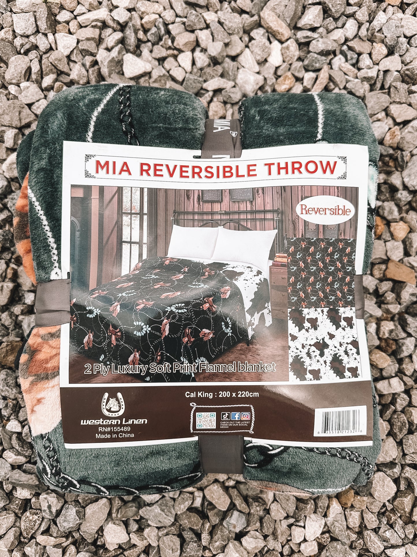 Saddle & Cow California King Throw Blanket