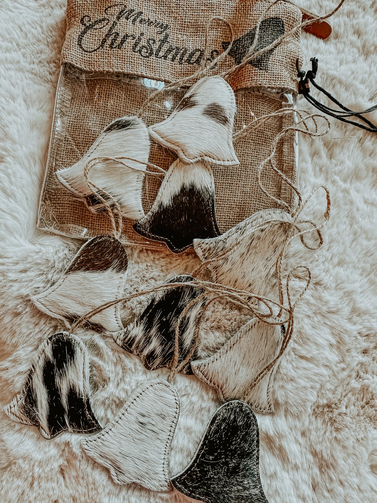 Cowhide Bell Shaped Ornament Set