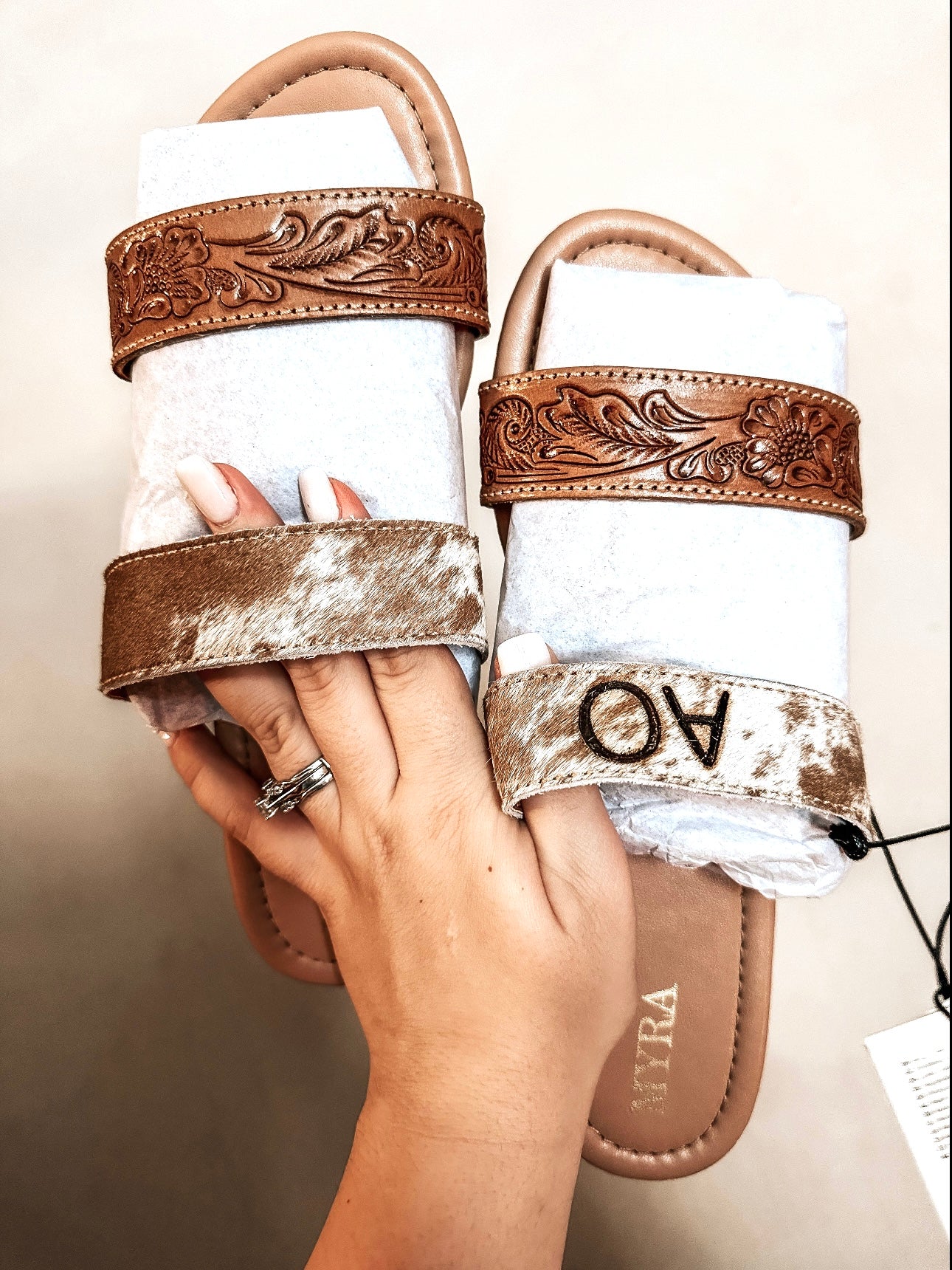 Lena Cowhide Leather Sandals