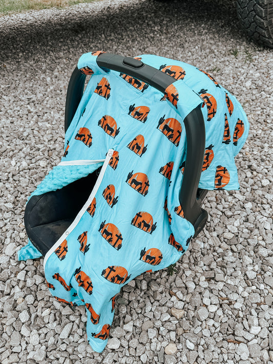 Praying Cowboy Car Seat Cover