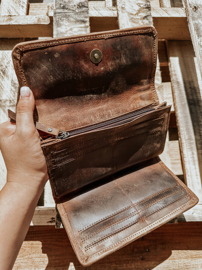 Cowhide Patchwork Wallet