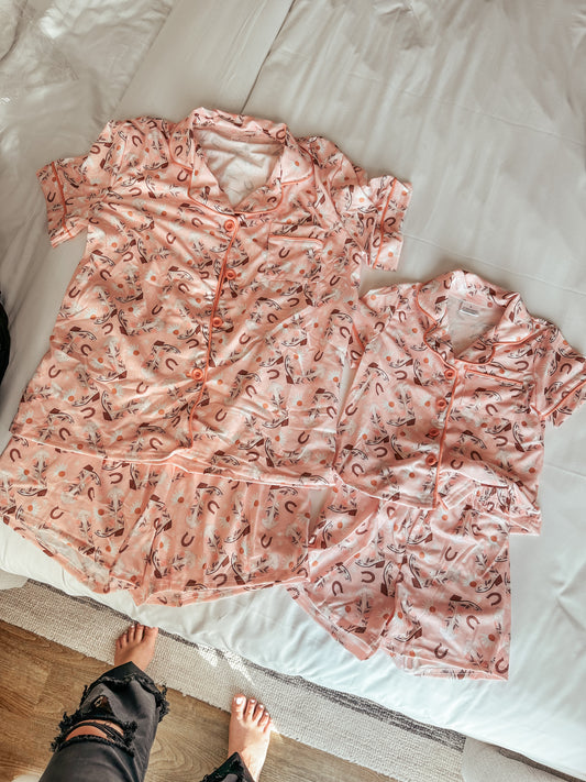 Mommy & Me Flowers & Boots PJ Set