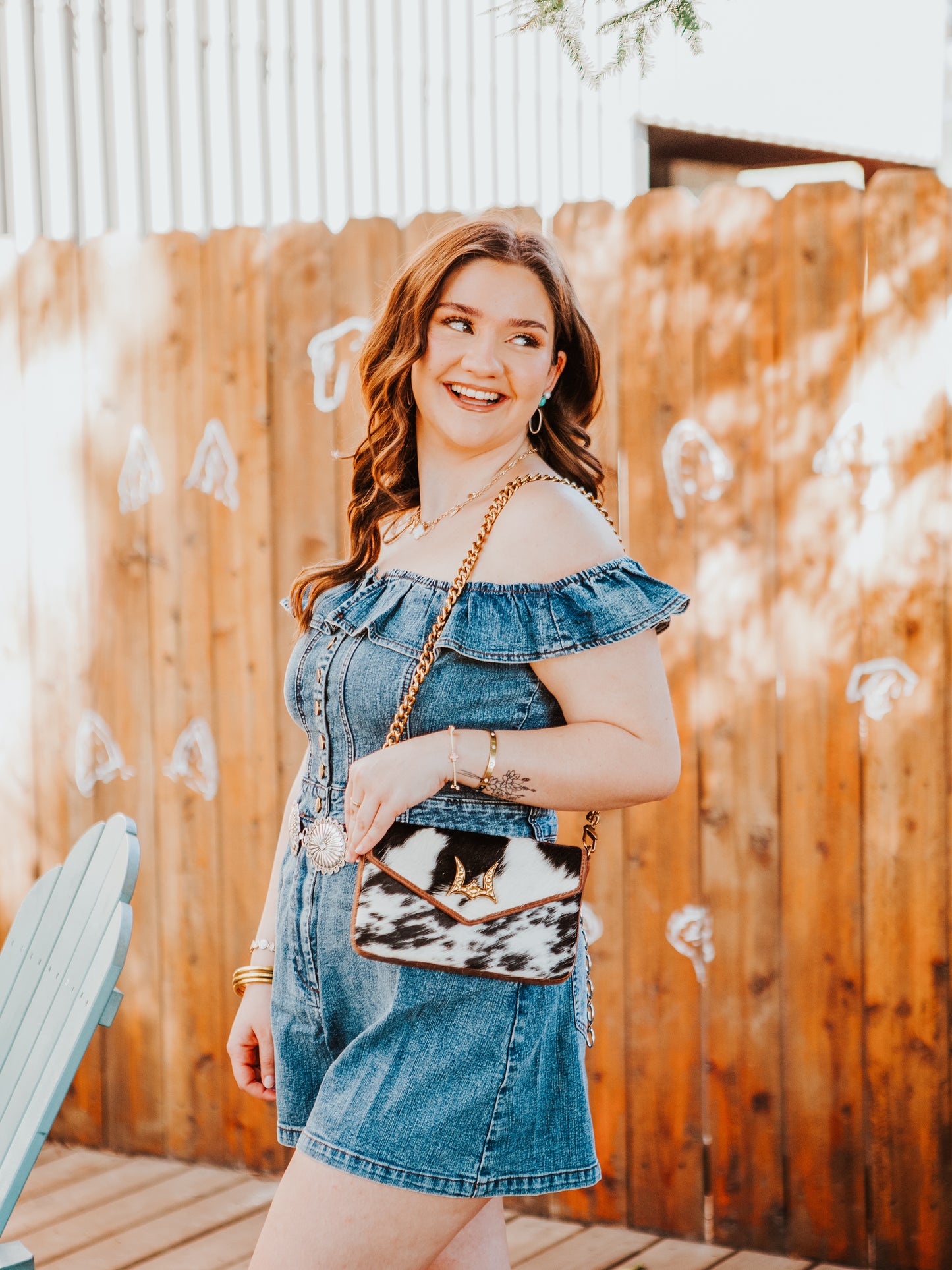 Loyal West Cowhide Mini Chain Purse