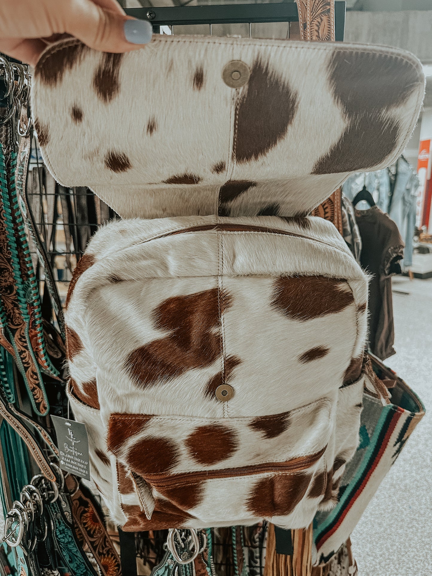 Hillside Cowhide Hand Tooled Backpack