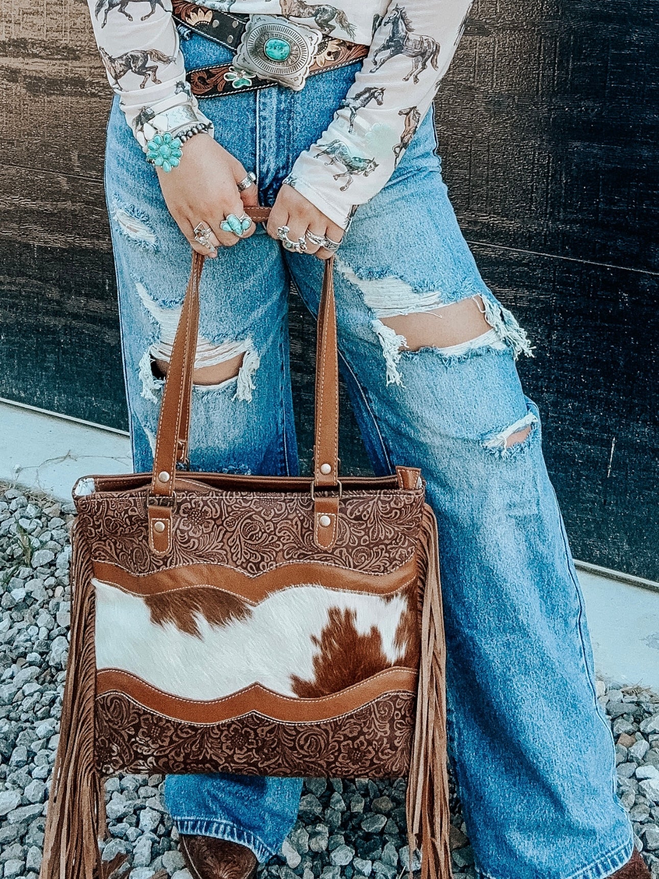 Vibrant Distressed Wide Leg Jeans