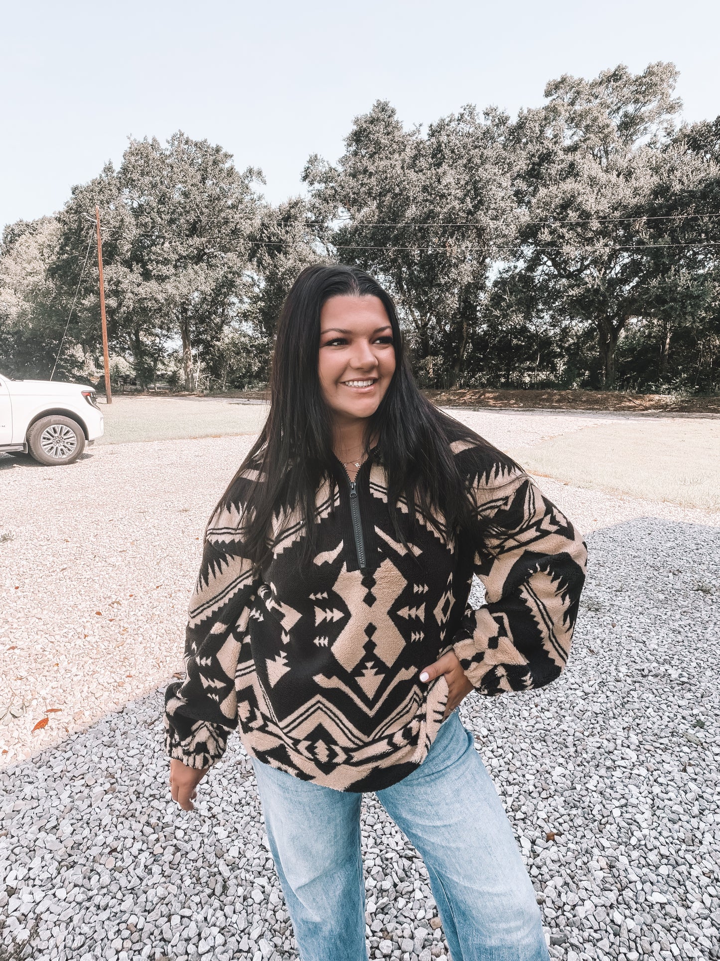 Tan & Black Neutral Pullover