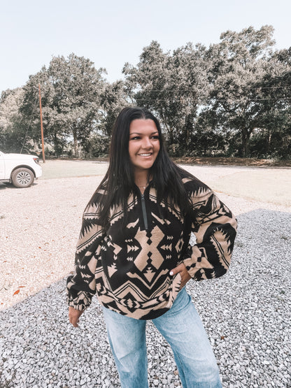 Tan & Black Neutral Pullover