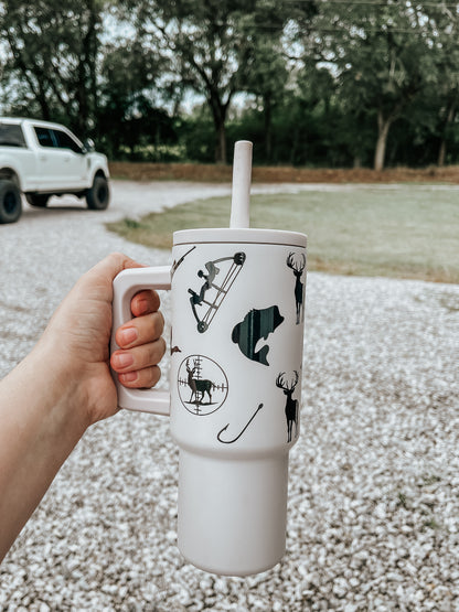 Gray Hunting Kids Tumbler