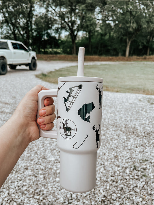 Gray Hunting Kids Tumbler