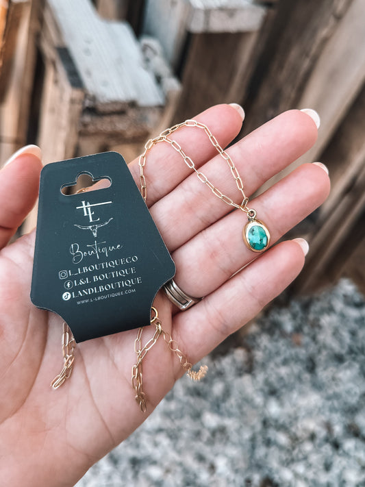 Musgrave Brass Turquoise Necklace