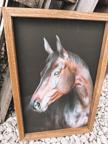 Horse Portrait Wooden Decor