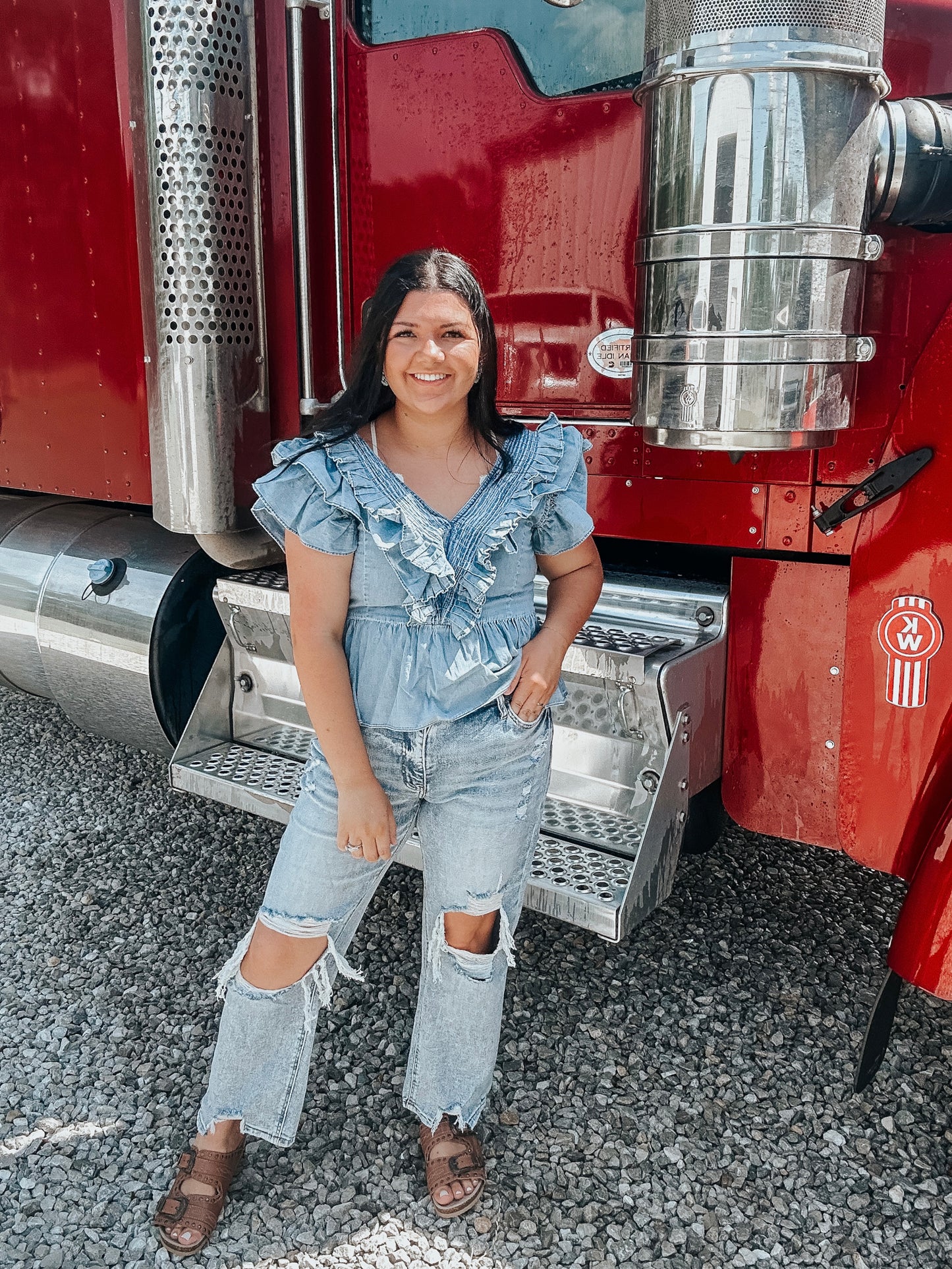 Denim Daze Ruffle Top