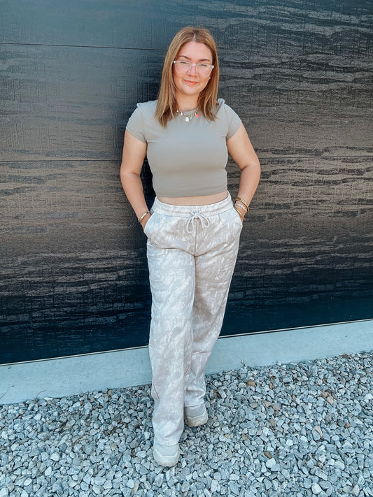 Camo Sweat Pants in Beige
