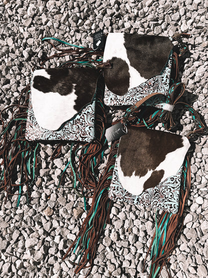 Cobal Blue Concealed Carry Cowhide Crossbody