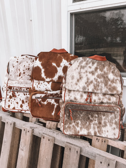 Load It Up Cowhide Backpack in Tan