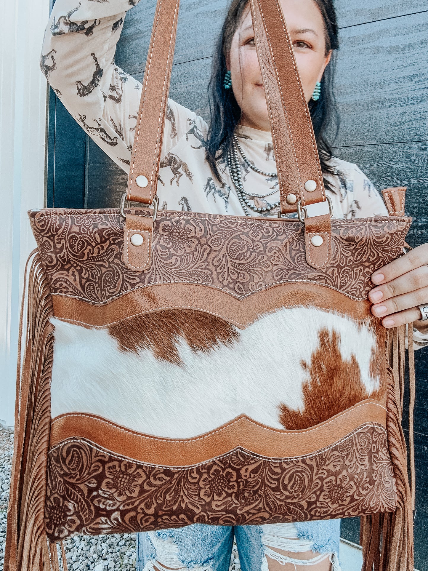 Infinity Leather Cowhide Purse