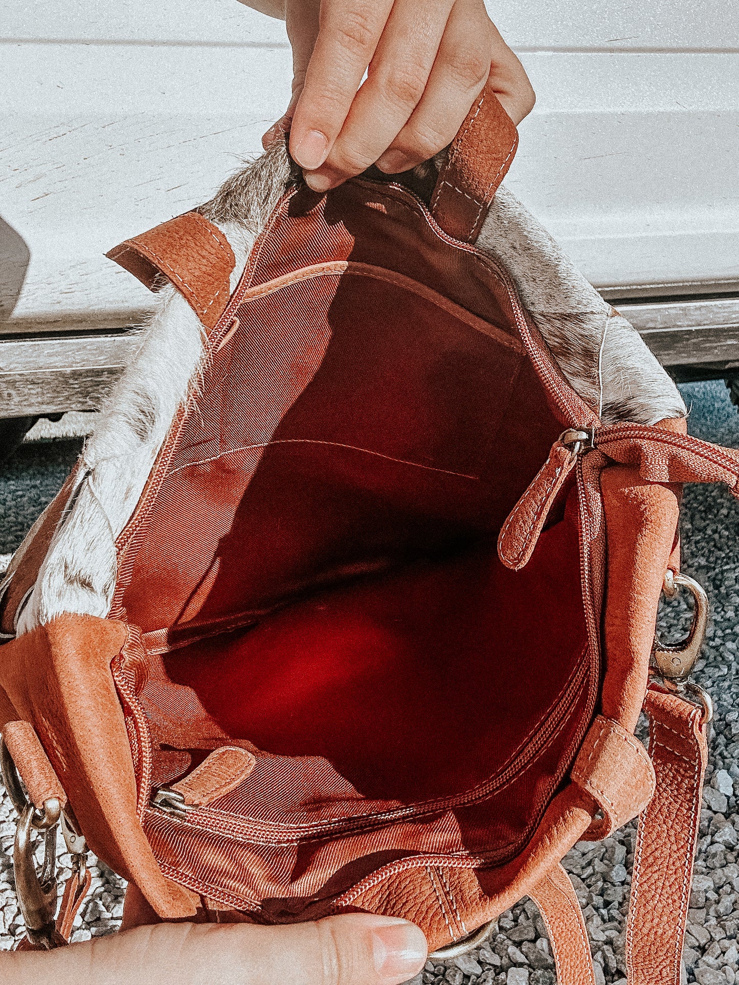 Tambra Patch Cowhide Backpack - Concealed Carry