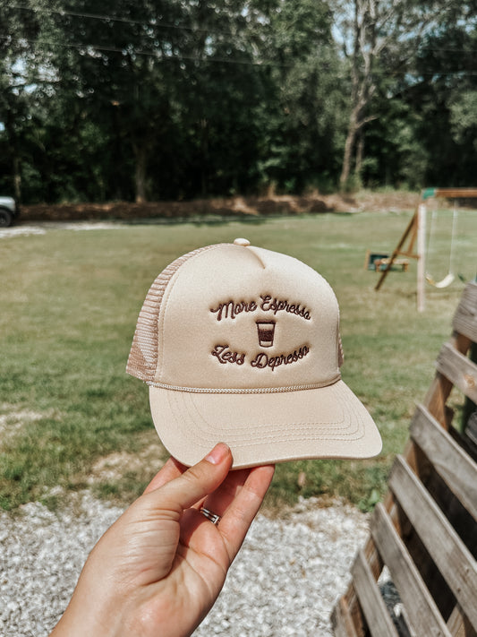 More Espresso Less Depresso Trucker Hat