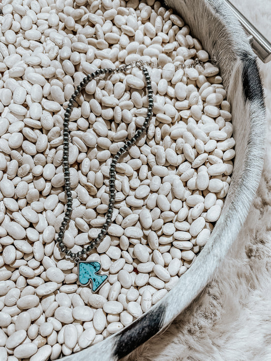 Turquoise Spade Necklace
