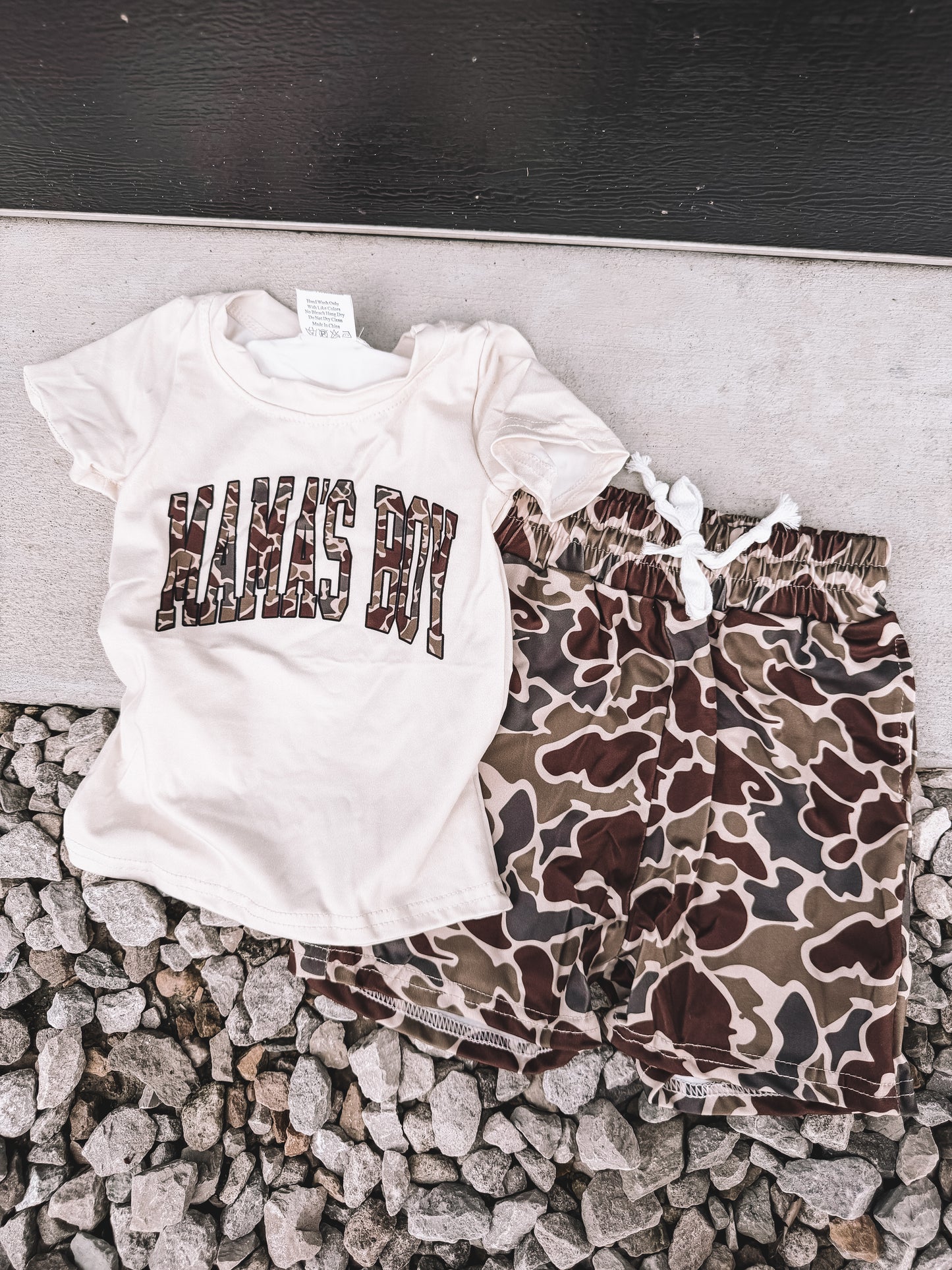 Mamas Boy Camo Top & Shorts Set