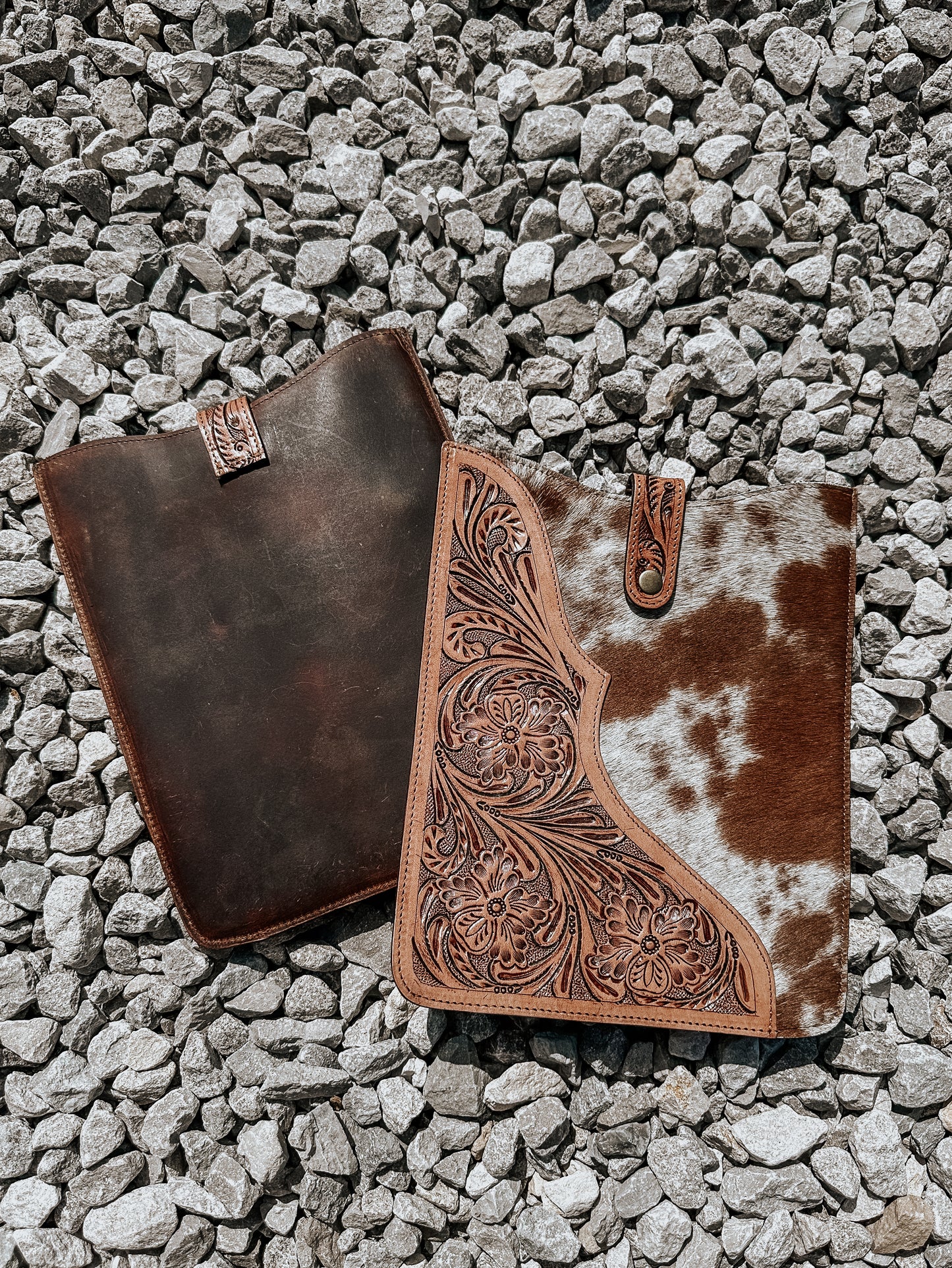 Tooled Leather Cowhide iPad Sleeve
