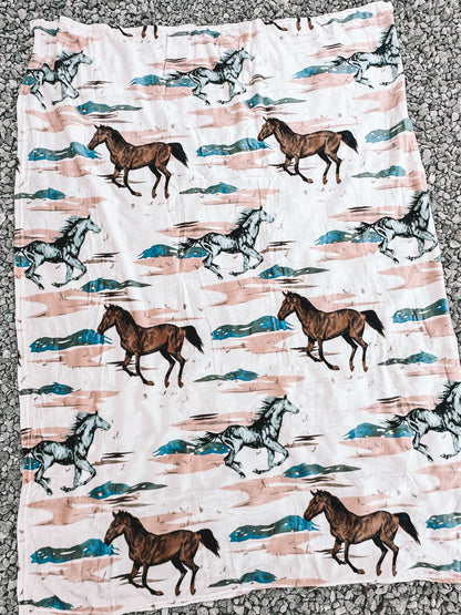 Running Horses Throw Blanket ~ Twin